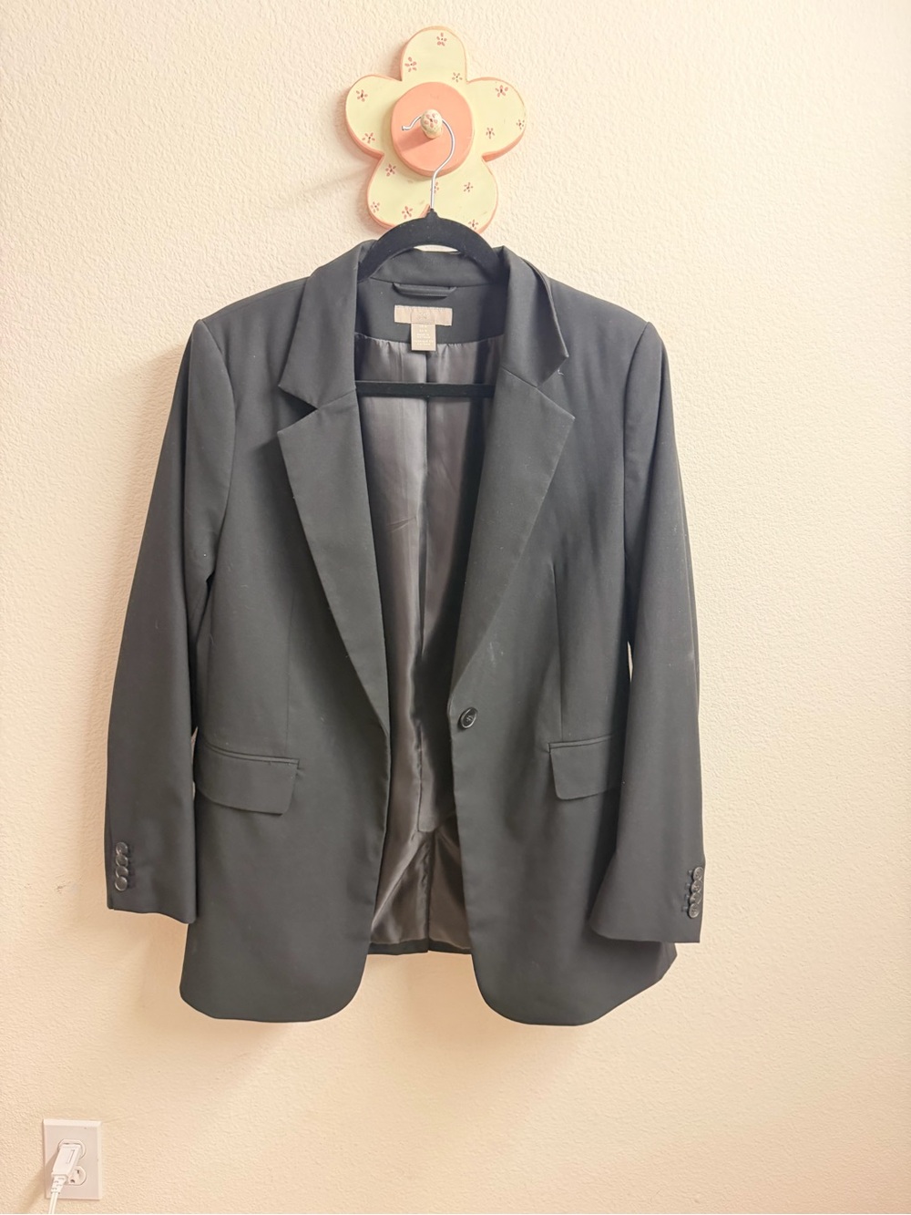 H&M Black Women's Single-Button Blazer